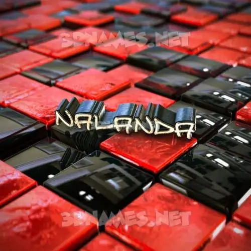 nalanda in Red Checkered style - 3D name wallpaper