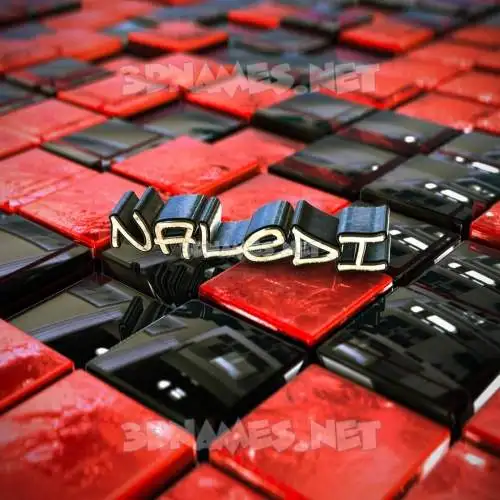 naledi in Red Checkered style - 3D name wallpaper