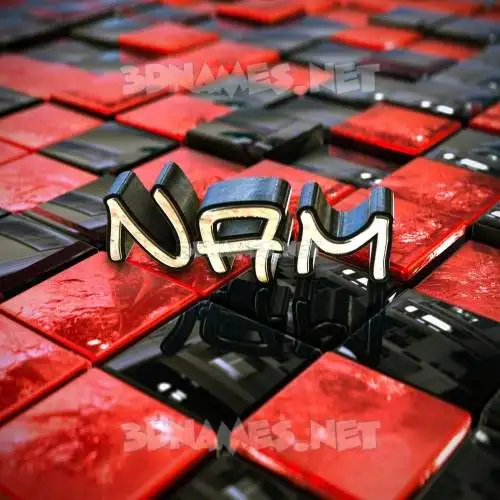 nam in Red Checkered style - 3D name wallpaper nam in Red Checkered style - 3D name wallpaper