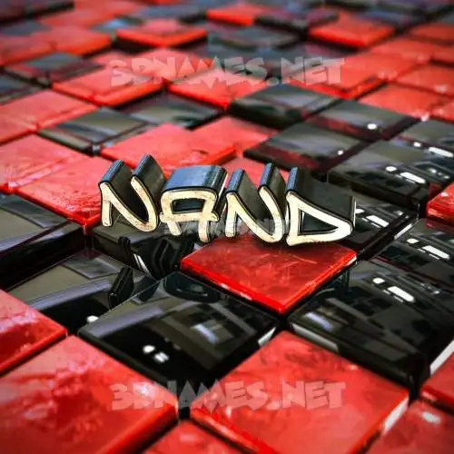 nand in Red Checkered style - 3D name wallpaper
