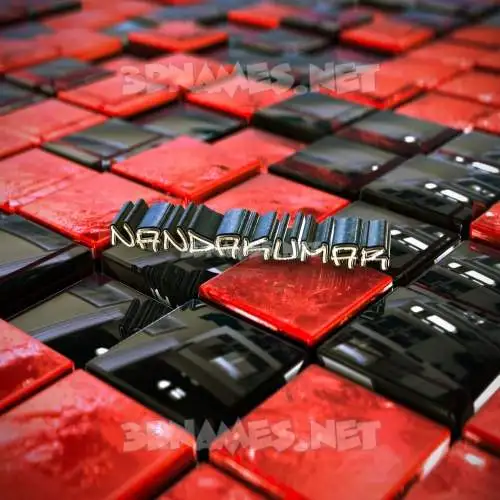 nandakumar in Red Checkered style - 3D name wallpaper