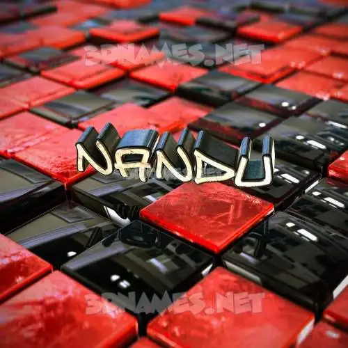 nandu in Red Checkered style - 3D name wallpaper nandu in Red Checkered style - 3D name wallpaper
