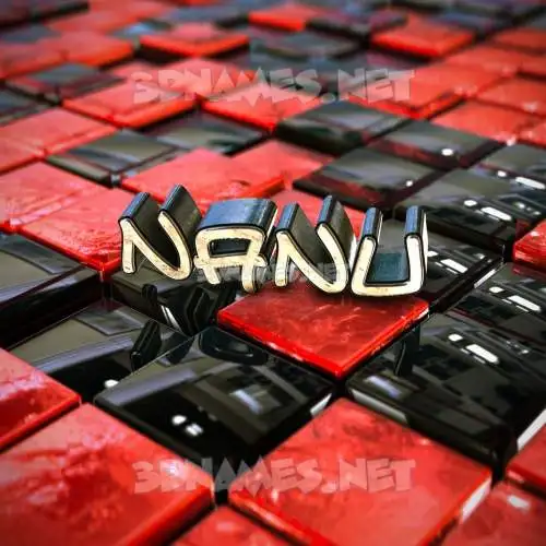 nanu in Red Checkered style - 3D name wallpaper nanu in Red Checkered style - 3D name wallpaper