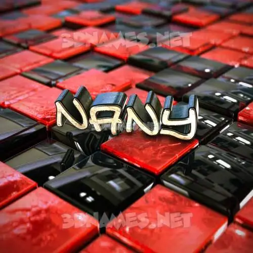 nany in Red Checkered style - 3D name wallpaper