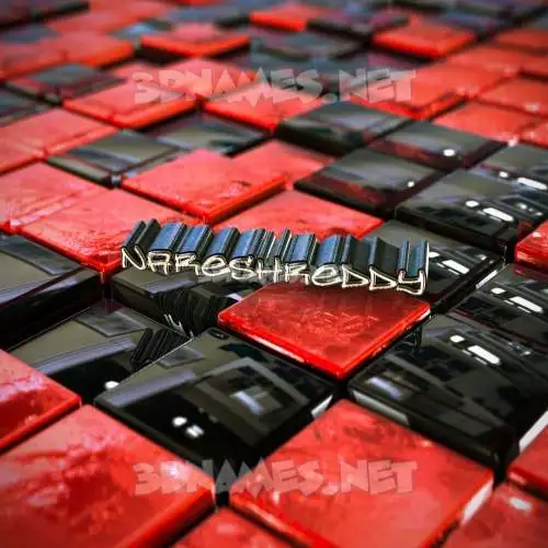 nareshreddy in Red Checkered style - 3D name wallpaper