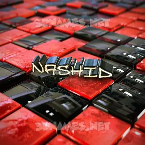 nashid in Red Checkered style - 3D name wallpaper nashid in Red Checkered style - 3D name wallpaper