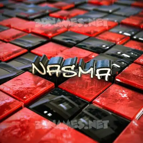 nasma in Red Checkered style - 3D name wallpaper nasma in Red Checkered style - 3D name wallpaper