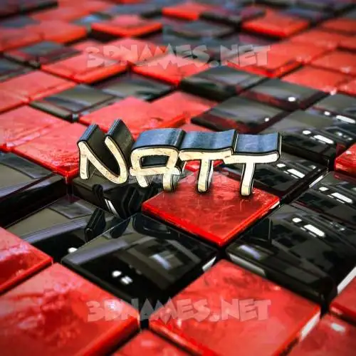 natt in Red Checkered style - 3D name wallpaper natt in Red Checkered style - 3D name wallpaper