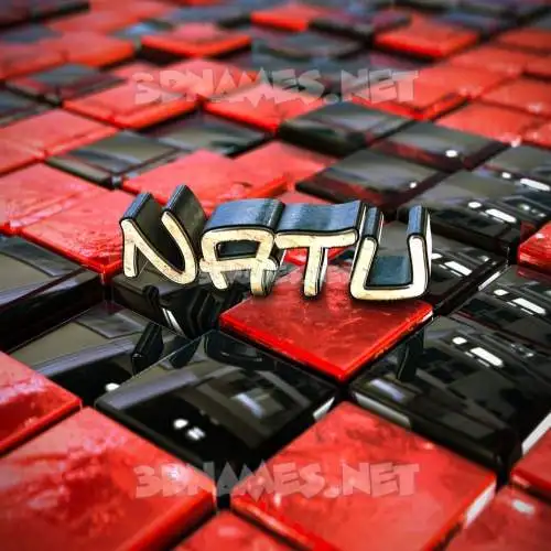 natu in Red Checkered style - 3D name wallpaper natu in Red Checkered style - 3D name wallpaper