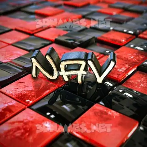 nav in Red Checkered style - 3D name wallpaper