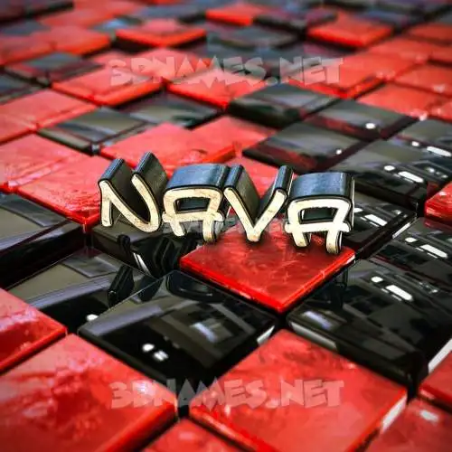 nava in Red Checkered style - 3D name wallpaper nava in Red Checkered style - 3D name wallpaper