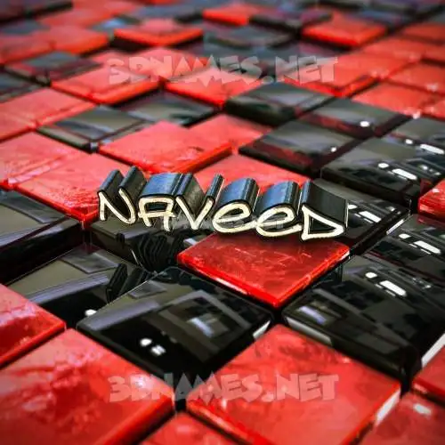 naveed in Red Checkered style - 3D name wallpaper