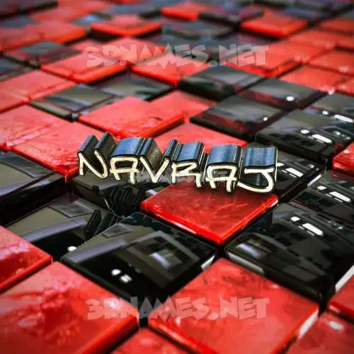 navraj in Red Checkered style - 3D name wallpaper