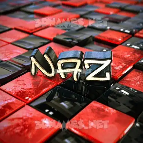 naz in Red Checkered style - 3D name wallpaper naz in Red Checkered style - 3D name wallpaper