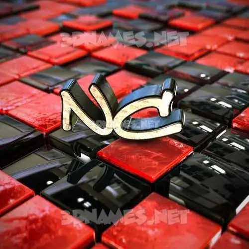 nc in Red Checkered style - 3D name wallpaper nc in Red Checkered style - 3D name wallpaper