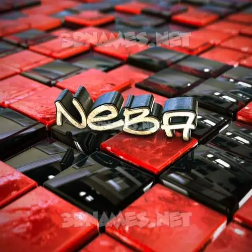 neba in Red Checkered style - 3D name wallpaper neba in Red Checkered style - 3D name wallpaper