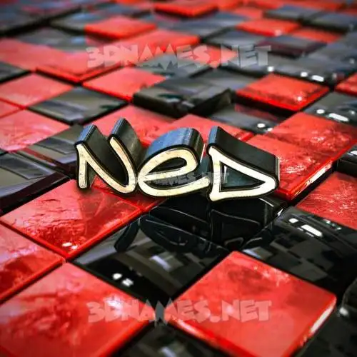 ned in Red Checkered style - 3D name wallpaper ned in Red Checkered style - 3D name wallpaper