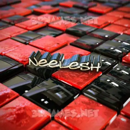 neelesh in Red Checkered style - 3D name wallpaper