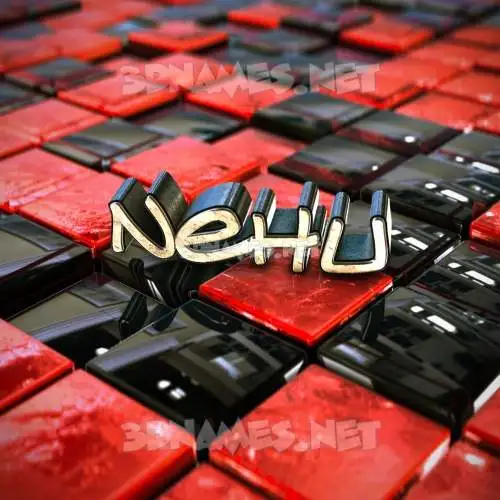 nehu in Red Checkered style - 3D name wallpaper nehu in Red Checkered style - 3D name wallpaper