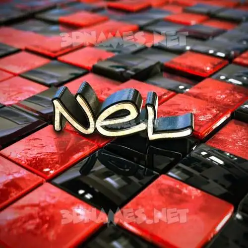 nel in Red Checkered style - 3D name wallpaper nel in Red Checkered style - 3D name wallpaper