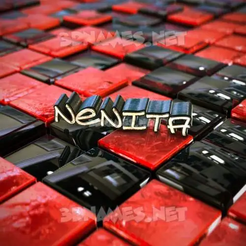 nenita in Red Checkered style - 3D name wallpaper nenita in Red Checkered style - 3D name wallpaper