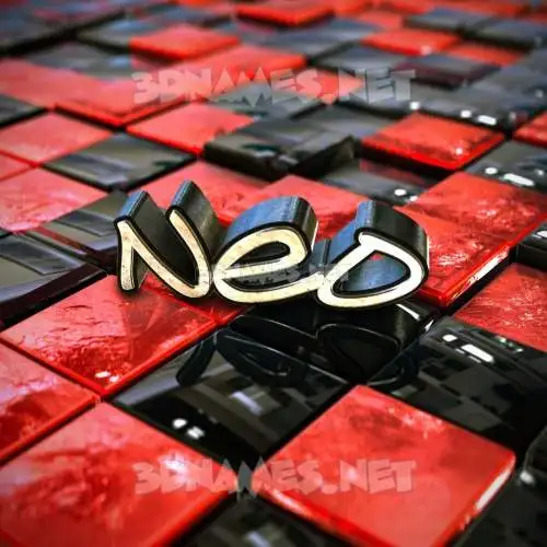 neo in Red Checkered style - 3D name wallpaper neo in Red Checkered style - 3D name wallpaper
