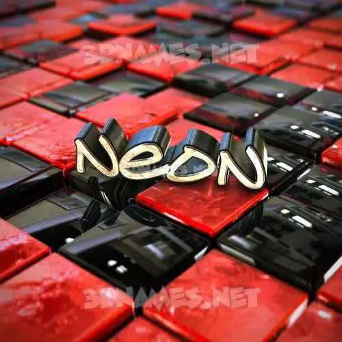 neon in Red Checkered style - 3D name wallpaper neon in Red Checkered style - 3D name wallpaper