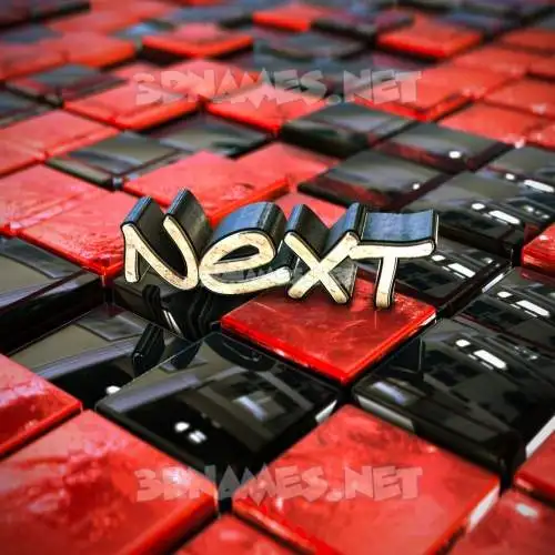 next in Red Checkered style - 3D name wallpaper