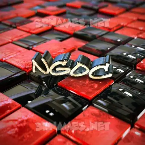 ngoc in Red Checkered style - 3D name wallpaper