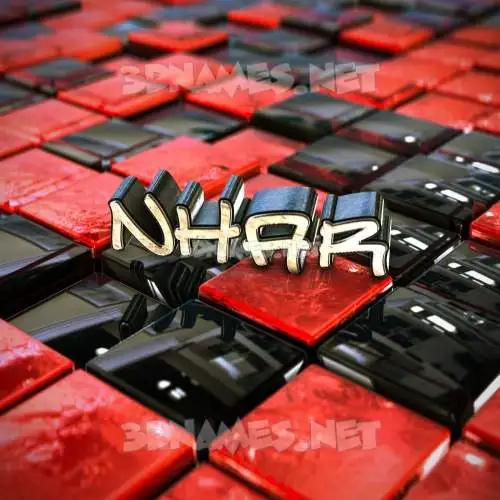 nhar in Red Checkered style - 3D name wallpaper nhar in Red Checkered style - 3D name wallpaper