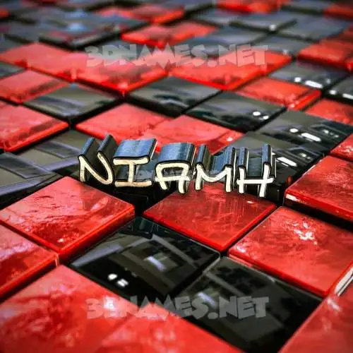 niamh in Red Checkered style - 3D name wallpaper