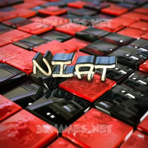 niat in Red Checkered style - 3D name wallpaper
