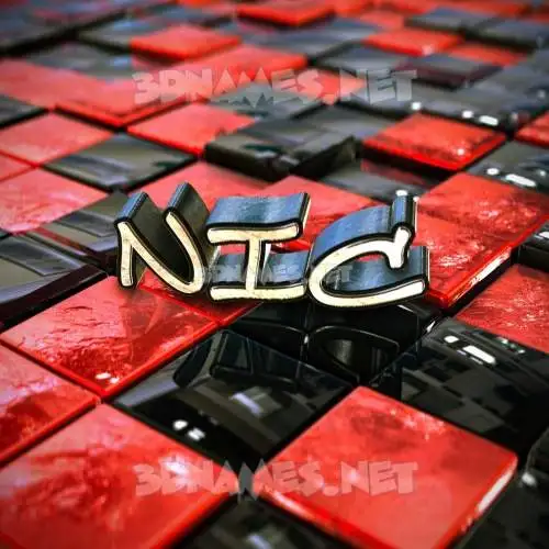 nic in Red Checkered style - 3D name wallpaper nic in Red Checkered style - 3D name wallpaper