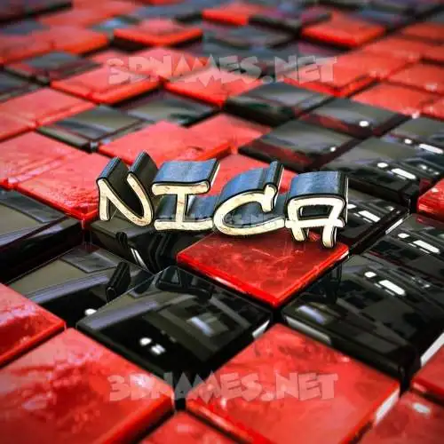 nica in Red Checkered style - 3D name wallpaper nica in Red Checkered style - 3D name wallpaper