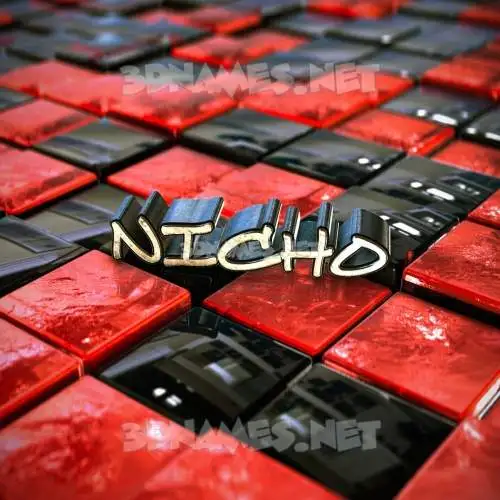 nicho in Red Checkered style - 3D name wallpaper nicho in Red Checkered style - 3D name wallpaper
