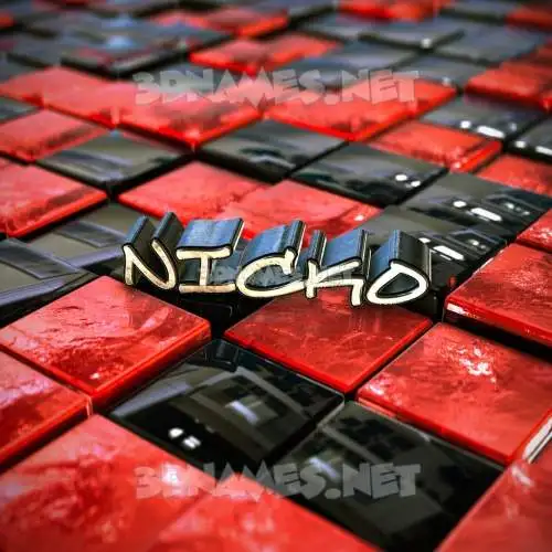 nicko in Red Checkered style - 3D name wallpaper nicko in Red Checkered style - 3D name wallpaper