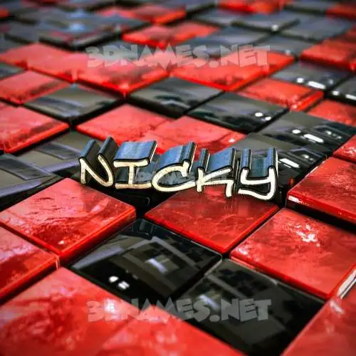 nicky in Red Checkered style - 3D name wallpaper nicky in Red Checkered style - 3D name wallpaper