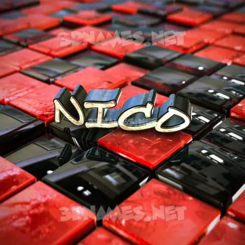 nico in Red Checkered style - 3D name wallpaper nico in Red Checkered style - 3D name wallpaper