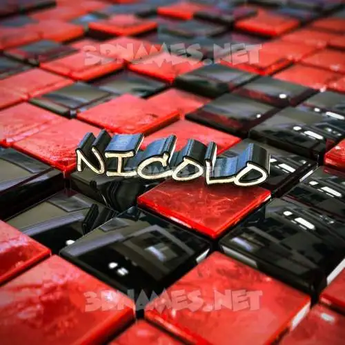 nicolo in Red Checkered style - 3D name wallpaper nicolo in Red Checkered style - 3D name wallpaper
