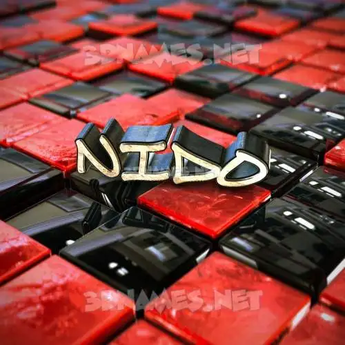 nido in Red Checkered style - 3D name wallpaper nido in Red Checkered style - 3D name wallpaper