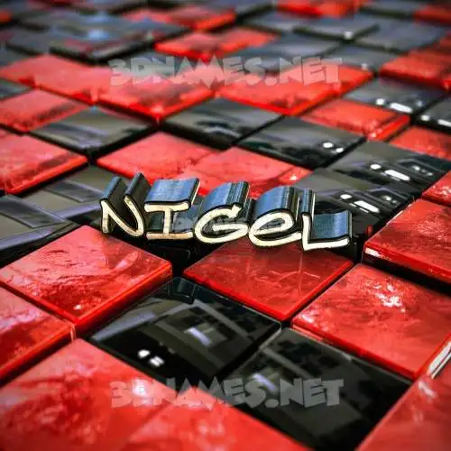 nigel in Red Checkered style - 3D name wallpaper