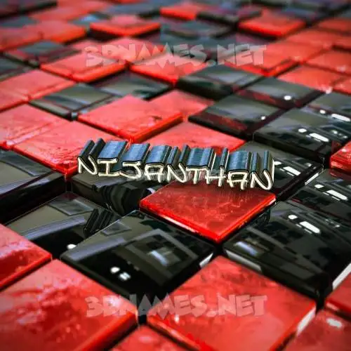 nijanthan in Red Checkered style - 3D name wallpaper nijanthan in Red Checkered style - 3D name wallpaper