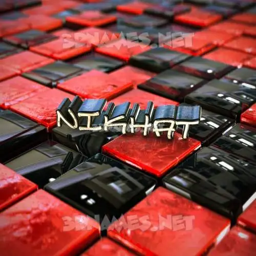 nikhat in Red Checkered style - 3D name wallpaper nikhat in Red Checkered style - 3D name wallpaper