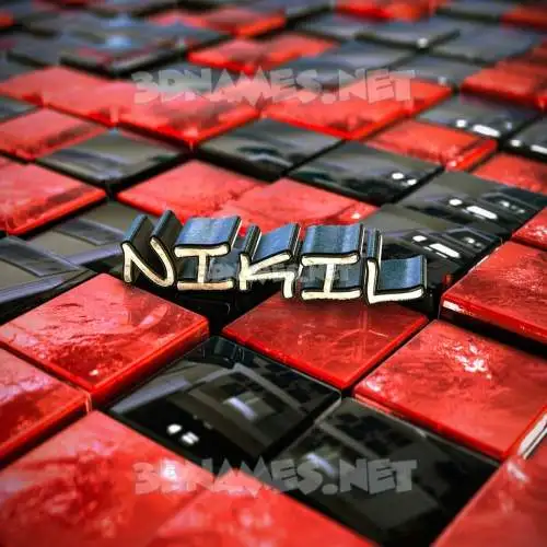 nikil in Red Checkered style - 3D name wallpaper nikil in Red Checkered style - 3D name wallpaper