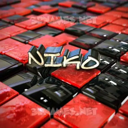 niko in Red Checkered style - 3D name wallpaper niko in Red Checkered style - 3D name wallpaper