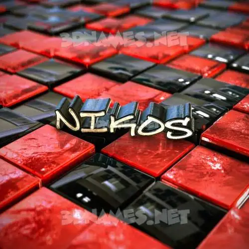 nikos in Red Checkered style - 3D name wallpaper nikos in Red Checkered style - 3D name wallpaper