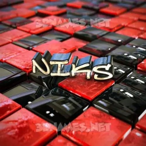 niks in Red Checkered style - 3D name wallpaper niks in Red Checkered style - 3D name wallpaper