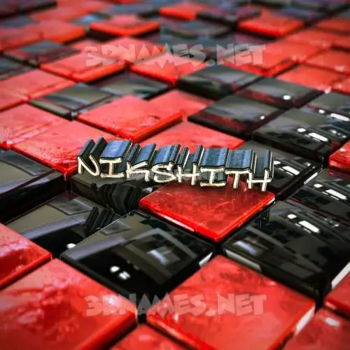 nikshith in Red Checkered style - 3D name wallpaper nikshith in Red Checkered style - 3D name wallpaper