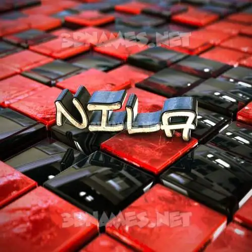 nila in Red Checkered style - 3D name wallpaper nila in Red Checkered style - 3D name wallpaper