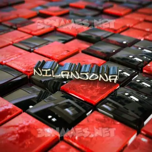 nilanjona in Red Checkered style - 3D name wallpaper